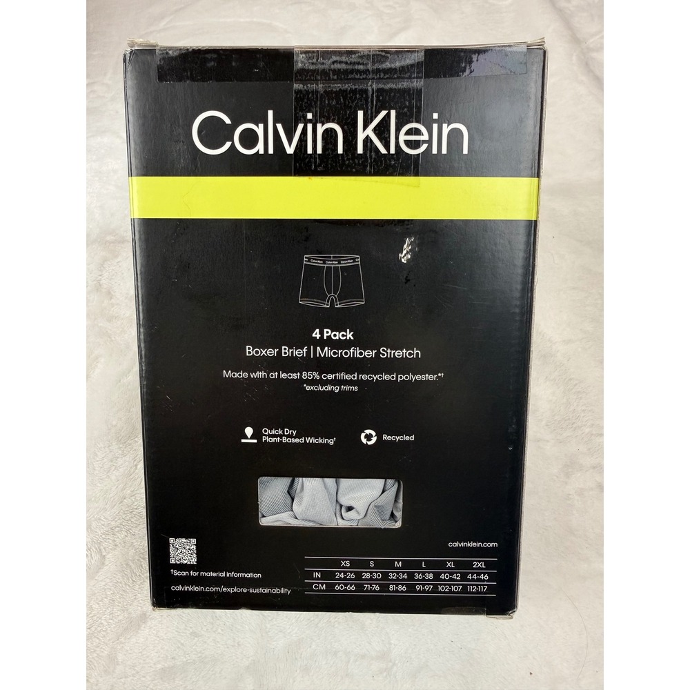Calvin Klein Mens 4 Pack Microfiber Stretch Boxer Briefs Multicolor Wicking New - Picture 2 of 3